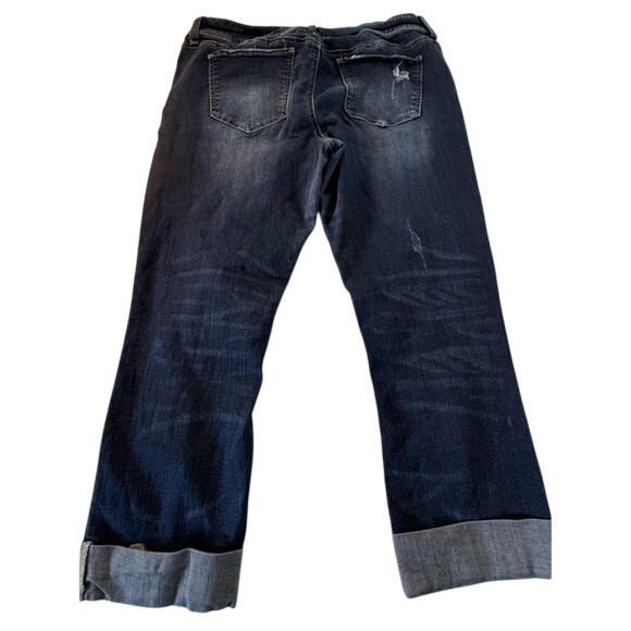 SO Heritage Denim - SO Heritage Distressed Dark Wash Denim Capris Cropped Jeans Size 15